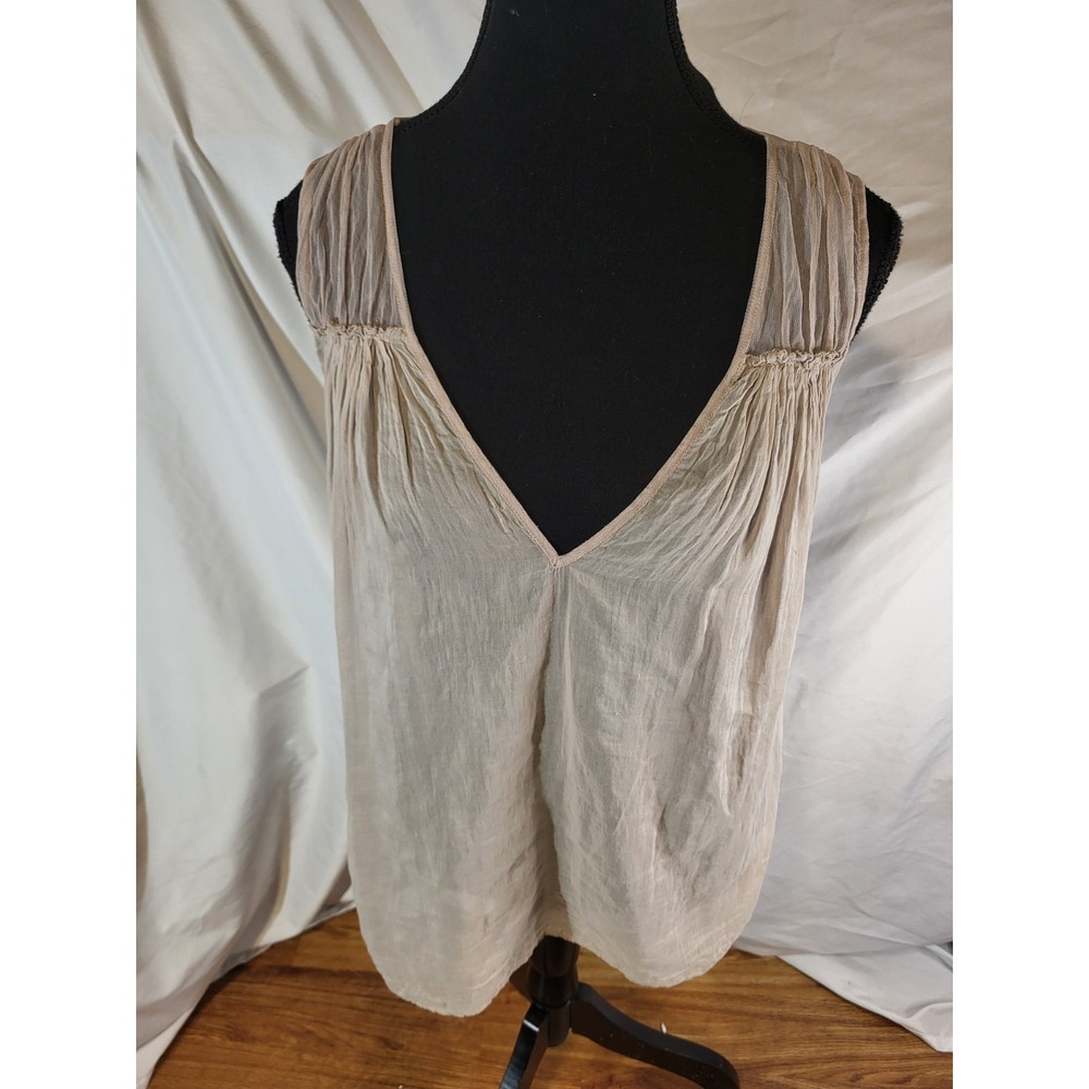 Giada Forte Mauve Cotton & Silk Blend Flowy Sleeveless Top Small Sheer Delicate